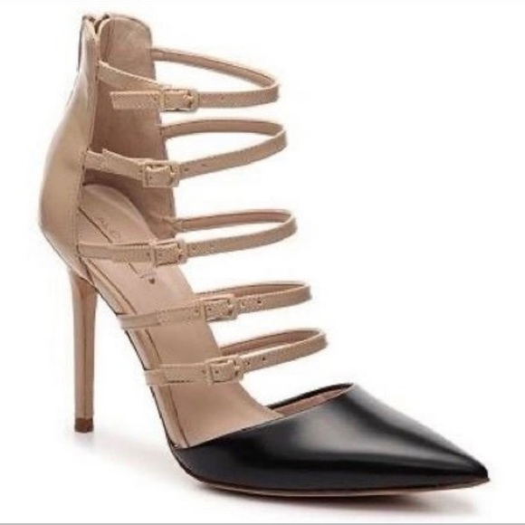 Aldo Black and Nude Buckle Up Stiletto - Picture 3 of 8